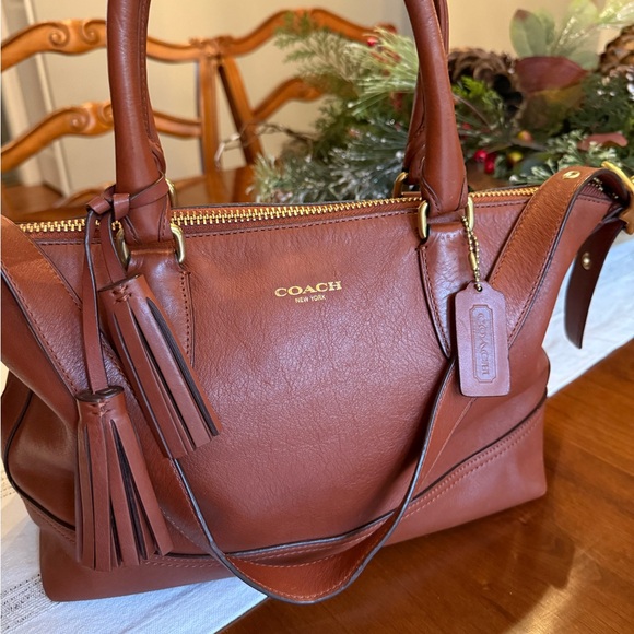 Coach Handbags - Coach Molly East West Satchel Leather Handbag in cognac